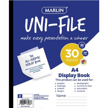 Marlin Uni File A4 All Purpose Flip File Display