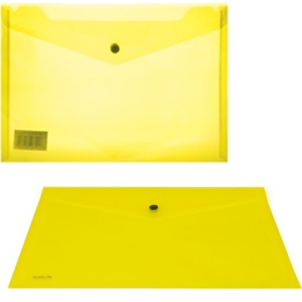 Marlin A4 Yellow Carry Folder with Press Stud on