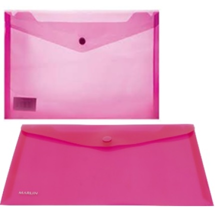 Marlin A4 Pink Carry Folder with Press Stud on