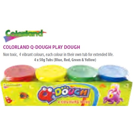 Colorland QDough Non Toxic 4 Vibrant Colours Mini