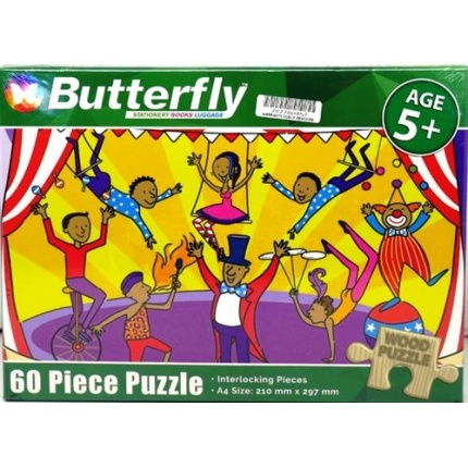 Butterfly 60 Piece A4 Wooden Puzzle At The Circus